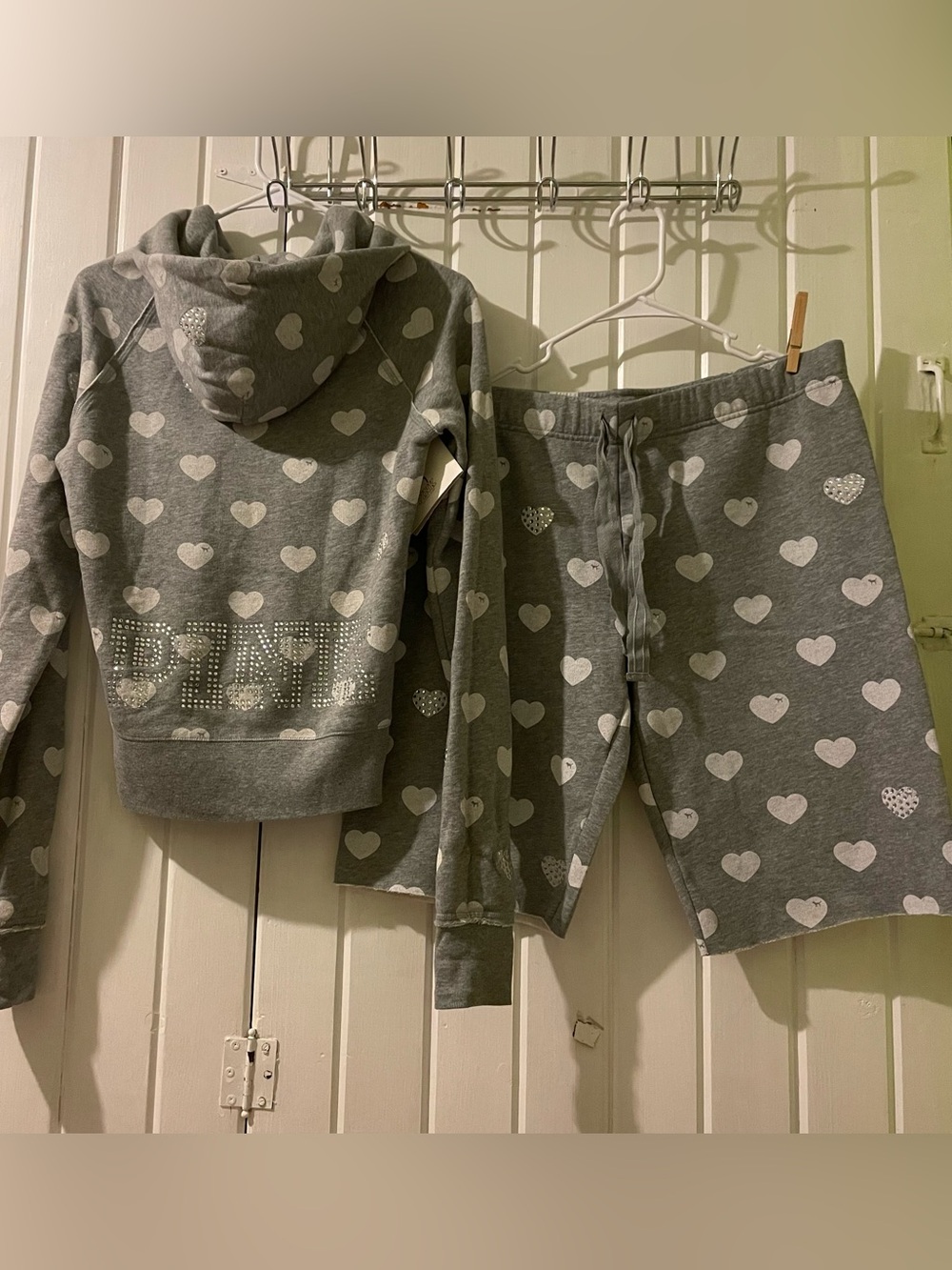 VS. pink vintage bling hoodie and shorts sexy NWT medium hoodie large shorts.